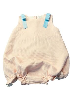 Eliza James Kids Pink Bubble Romper with Light Blue Strap Accents Size 2T NWT